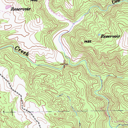 Topographic Map of Cow Creek, CA