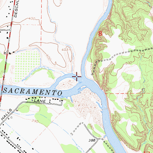 Topographic Map of Cow Creek, CA
