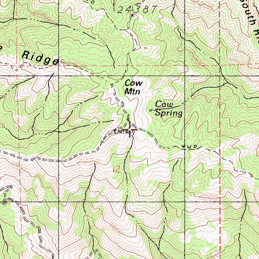 Topographic Map of Cow Spring, CA