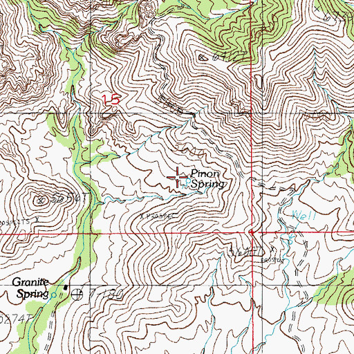 Topographic Map of Pinon Spring, AZ