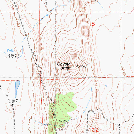 Topographic Map of Coyote Butte, CA