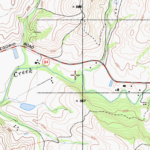 Topographic Map of Coyote Creek, CA