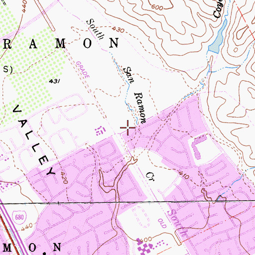 Topographic Map of Coyote Creek, CA