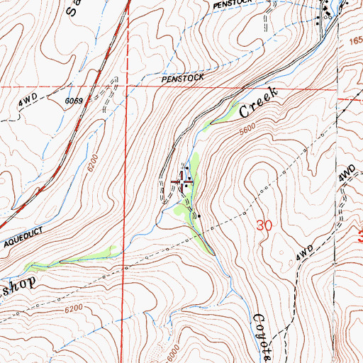 Topographic Map of Coyote Creek, CA