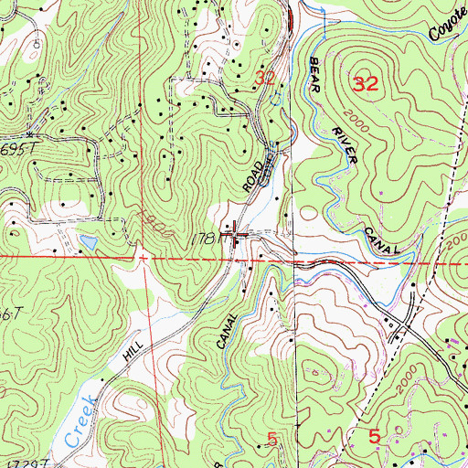 Topographic Map of Coyote Creek, CA