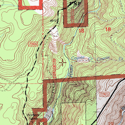 Topographic Map of Coyote Creek, CA