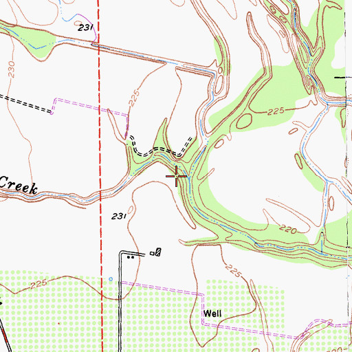 Topographic Map of Coyote Creek, CA