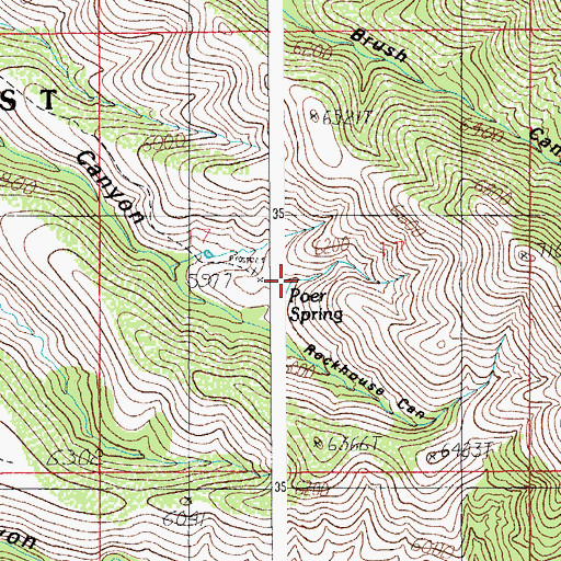 Topographic Map of Poer Spring, AZ