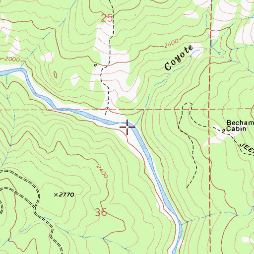 Topographic Map of Coyote Creek, CA