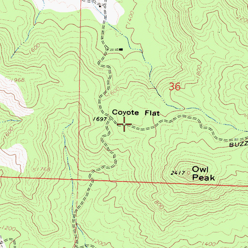 Topographic Map of Coyote Flat, CA