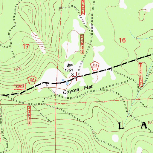 Topographic Map of Coyote Flat, CA