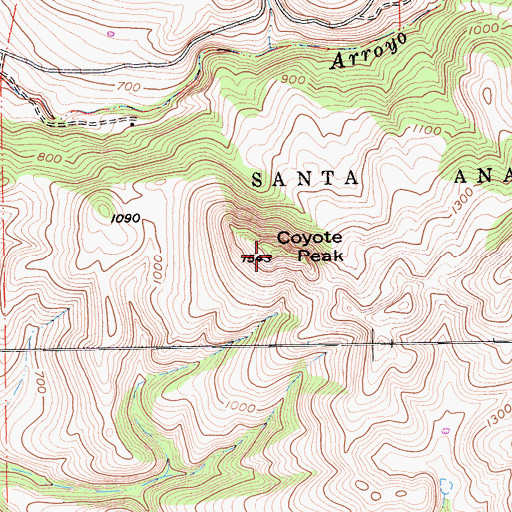 Topographic Map of Coyote Peak, CA