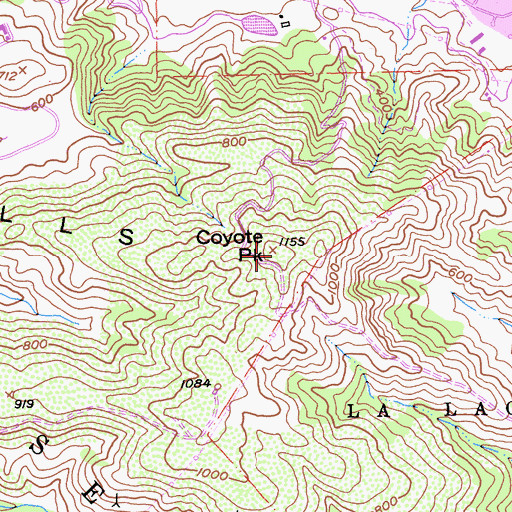 Topographic Map of Coyote Peak, CA