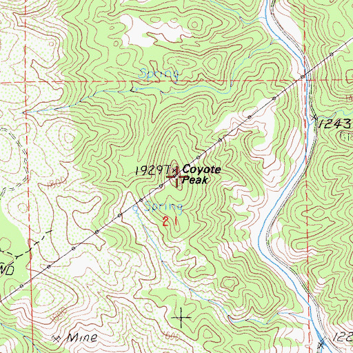 Topographic Map of Coyote Peak, CA
