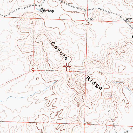 Topographic Map of Coyote Ridge, CA