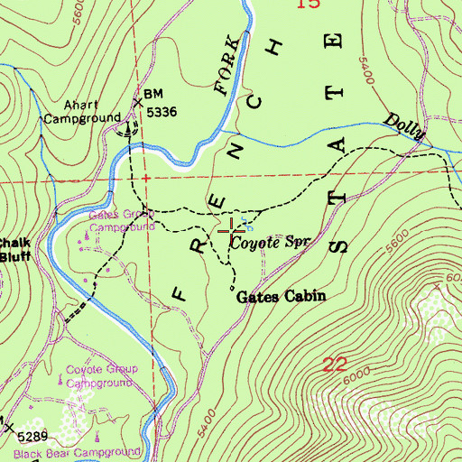 Topographic Map of Coyote Spring, CA