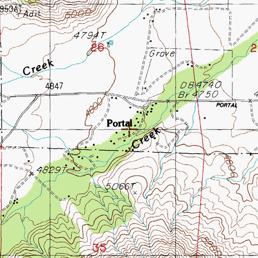 Topographic Map of Portal Elementary School, AZ