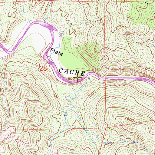 Topographic Map of Crack Canyon, CA