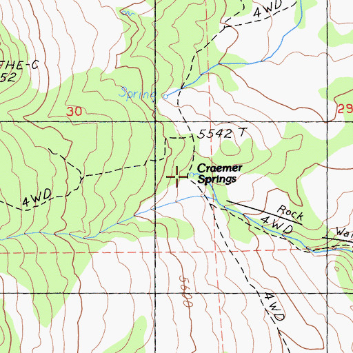 Topographic Map of Craemer Springs, CA