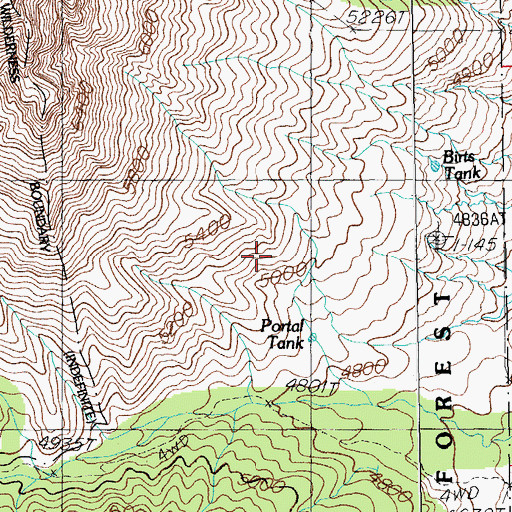 Topographic Map of Portal Tank, AZ