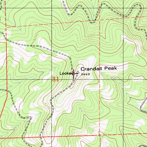 Topographic Map of Crandall Peak, CA