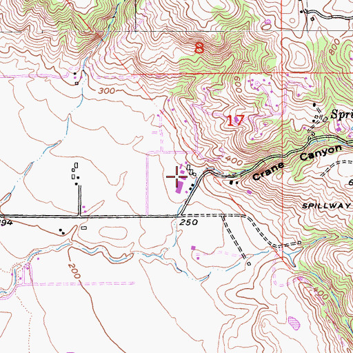 Topographic Map of Crane Canyon, CA
