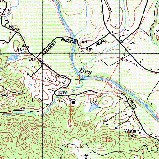 Topographic Map of Crane Creek, CA
