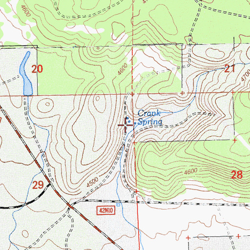 Topographic Map of Crank Spring, CA