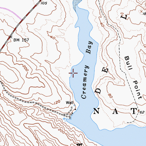 Topographic Map of Creamery Bay, CA