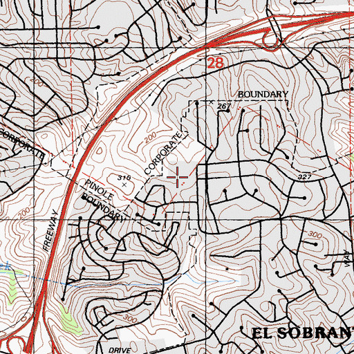 Topographic Map of Crispi Middle School, CA