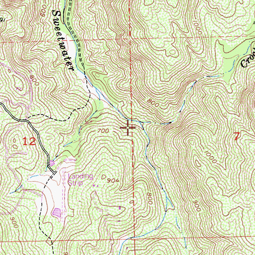 Topographic Map of Crocker Creek, CA