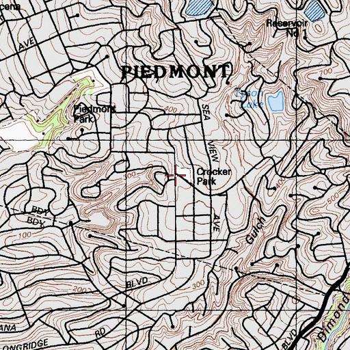 Topographic Map of Crocker Park, CA