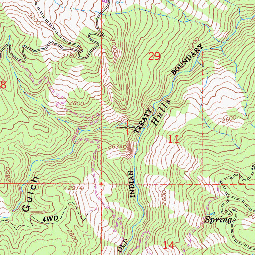 Topographic Map of Crooked Gulch, CA