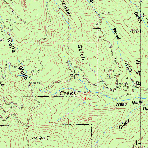 Topographic Map of Crooker Gulch, CA