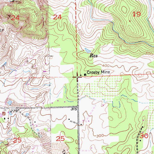 Topographic Map of Crosby Mine, CA