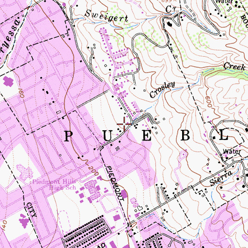 Topographic Map of Crosley Creek, CA