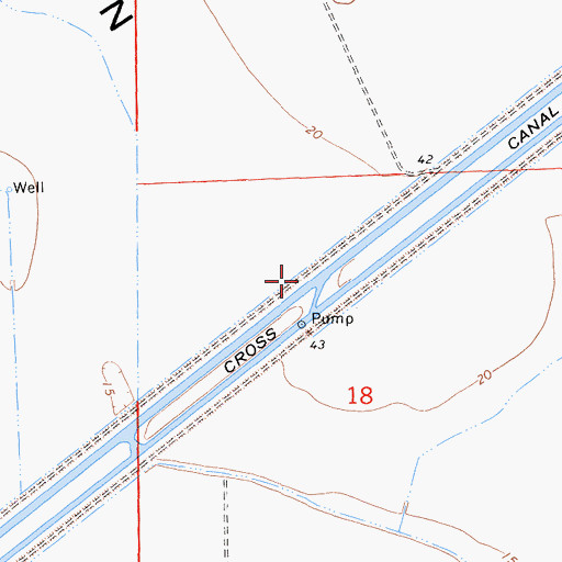 Topographic Map of Cross Canal, CA