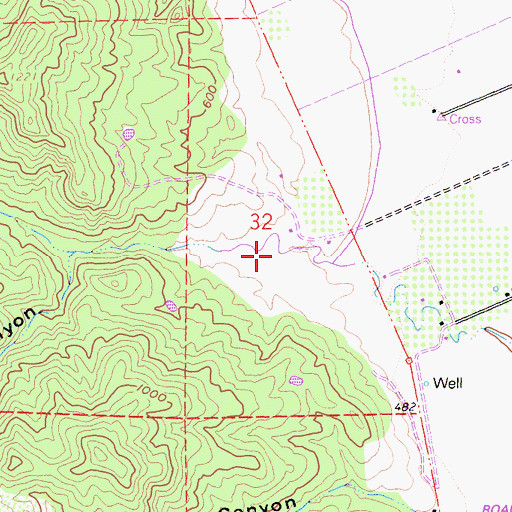 Topographic Map of Cross Canyon, CA