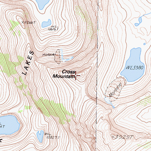 Topographic Map of Cross Mountain, CA