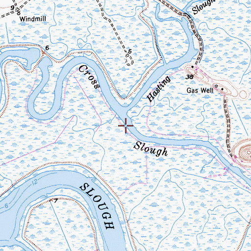 Topographic Map of Cross Slough, CA
