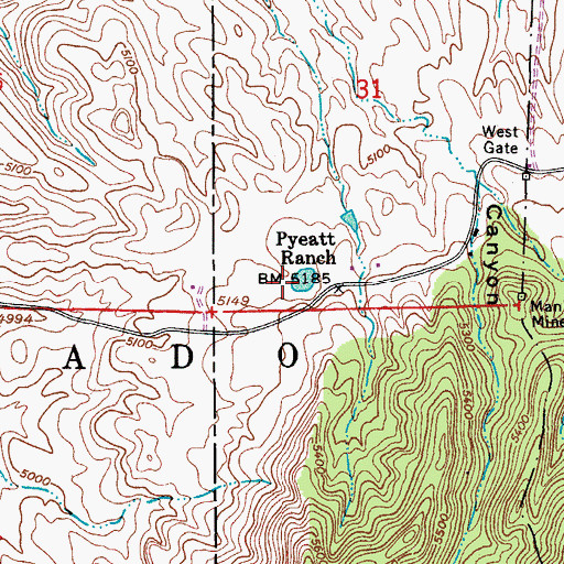 Topographic Map of Pyeatt Tank, AZ