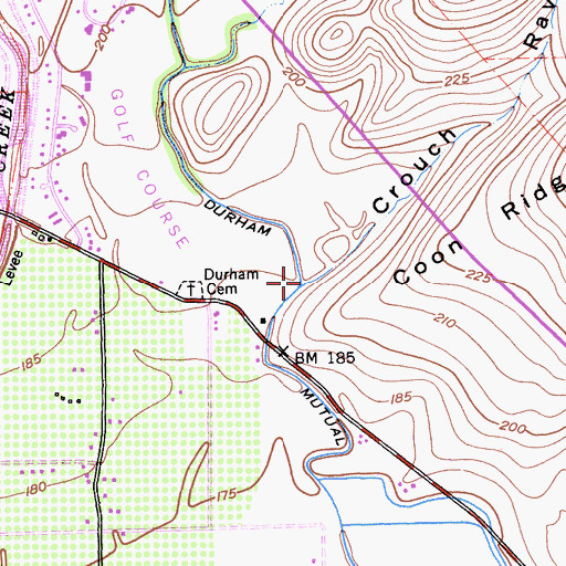 Topographic Map of Crouch Ravine, CA
