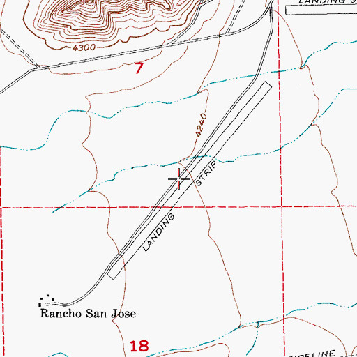 Topographic Map of Rancho San Jose Airstrip (historical), AZ