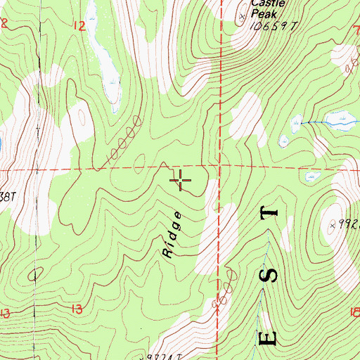 Topographic Map of Crown Ridge, CA