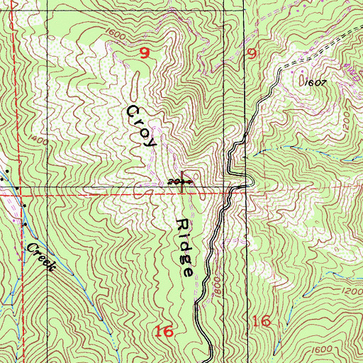 Topographic Map of Croy Ridge, CA