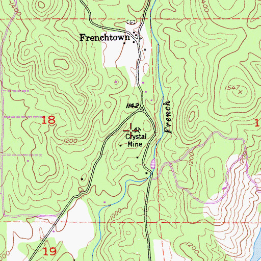Topographic Map of Crystal Mine, CA