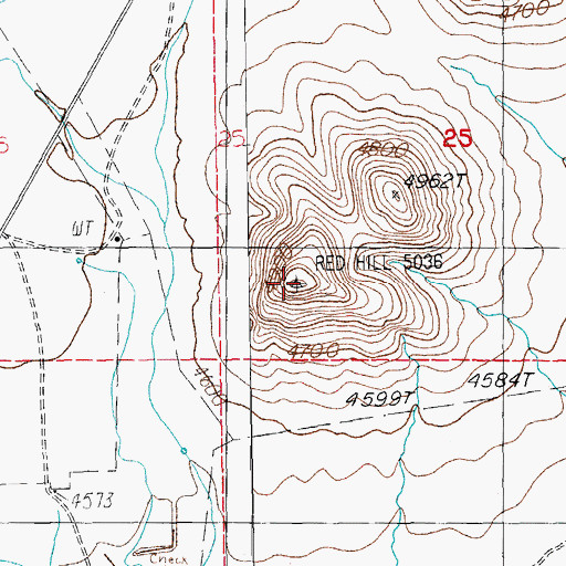 Topographic Map of Red Hill, AZ