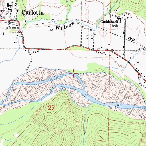 Topographic Map of Cuddeback Creek, CA