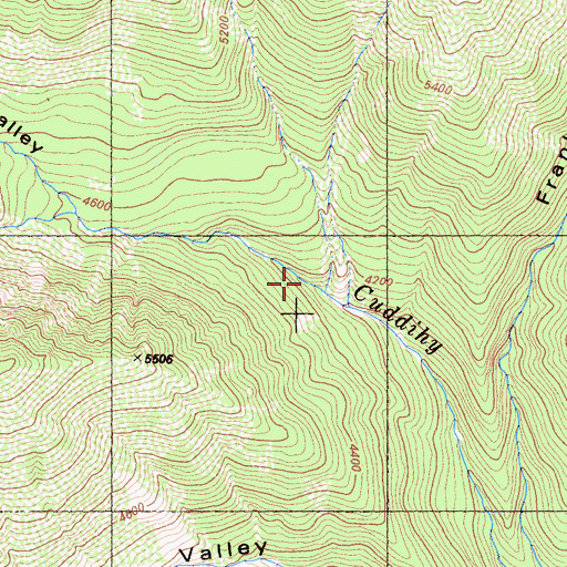 Topographic Map of Cuddihy Valley, CA