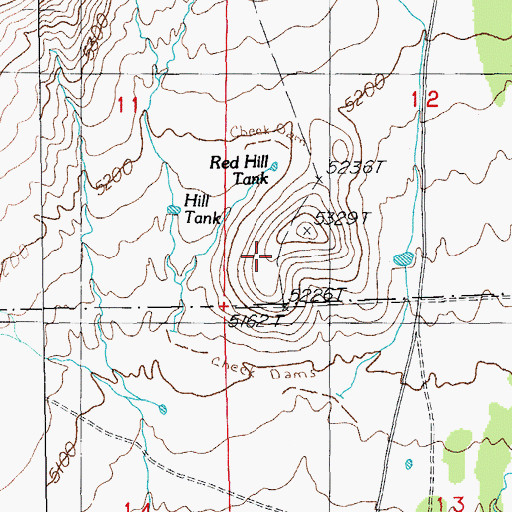 Topographic Map of Red Hill Tank, AZ